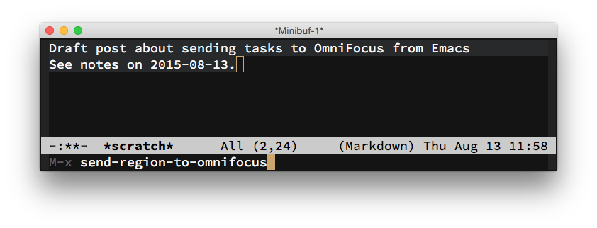 Sending the Emacs Region to OmniFocus