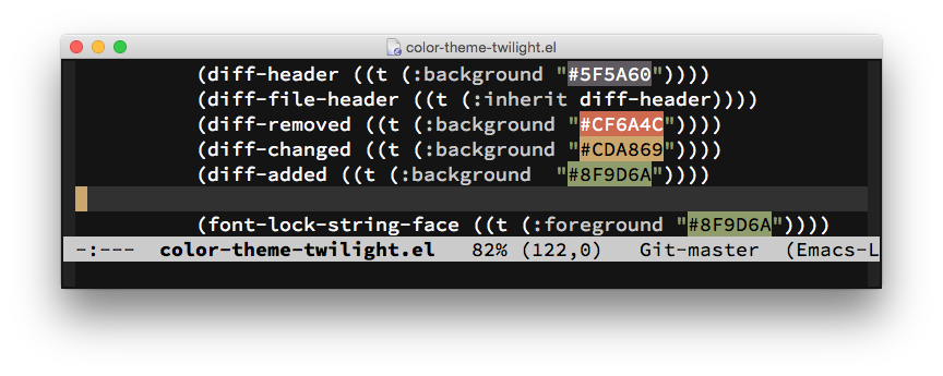 Visualizing Color Codes with rainbow-mode for Emacs