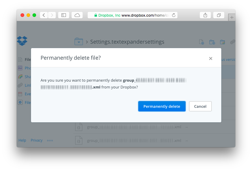 Permanently Delete Files in Dropbox